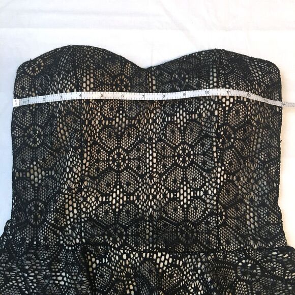 Romeo & Juliet Couture Black Lace Strapless Dress Jr MED - Picture 8 of 8